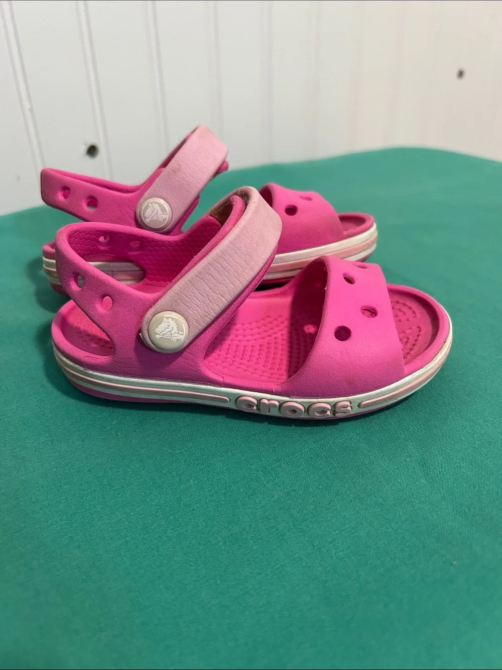 CROCS Kids Pink Sports Sandal w/Adjustable Strap Sz: c6